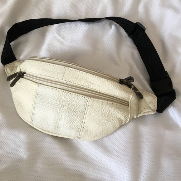 A.P.C. Handbags - APC Vintage Cream Leather Fanny pack Travel Bag